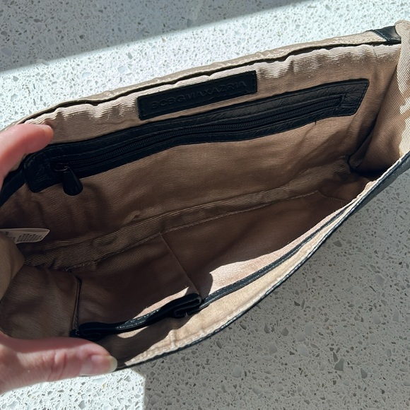 BCBG Black Leather Studded Clutch - Picture 7 of 9